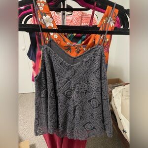 American Eagle Outfitters Charcoal Lace Camisole